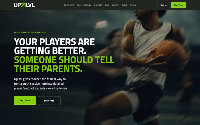 Screenshot of UpLVL | Youth Player Development App and Parent Reports
