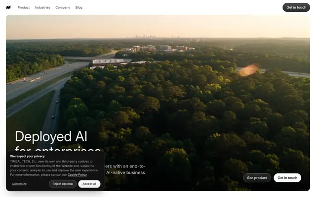 Screenshot of The end-to-end AI Platform | Timbal