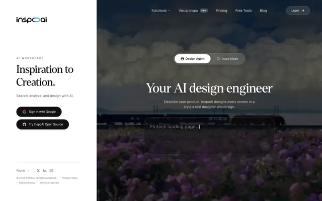 Screenshot of Inspo AI: AI Design Search, Moodboards & Brand Intelligence