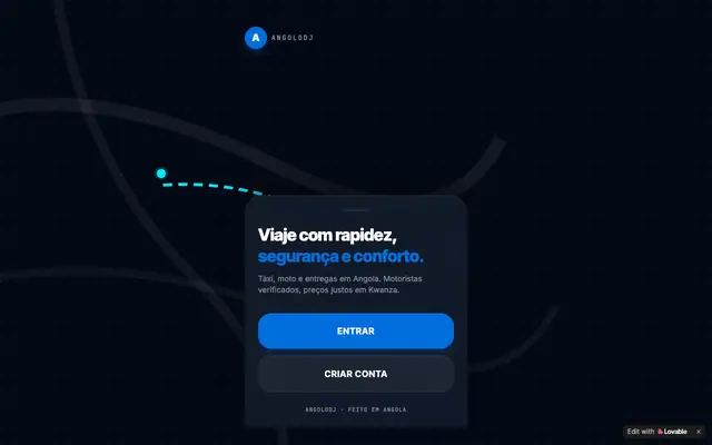 Screenshot of AngoloDJ — Viaje com rapidez, segurança e conforto