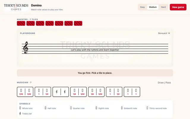 Screenshot of Tricky Sounds Domino