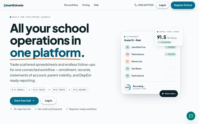 Screenshot of School Management Platform for Philippine Schools