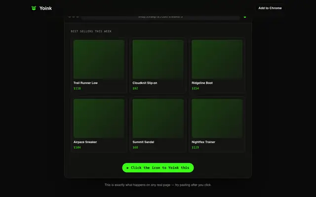 Screenshot of Yoink — The internet's copy-paste button