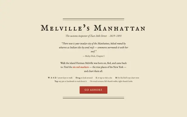 Screenshot of Melville's Manhattan — An Explorer