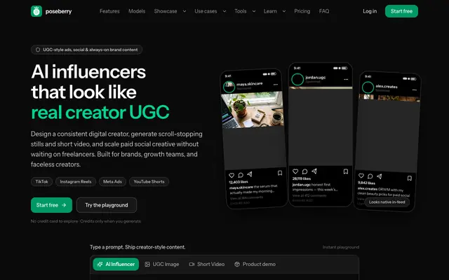 Screenshot of poseberry