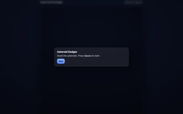 Screenshot of Asteroid Dodger