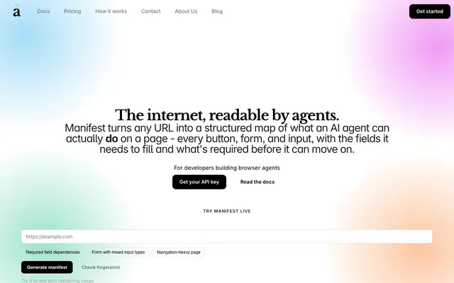 Screenshot of Manifest API Demo