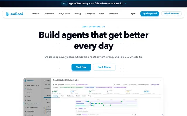 Screenshot of Agent Observability that Just Works at Scale - Oodle.ai | Oodle AI