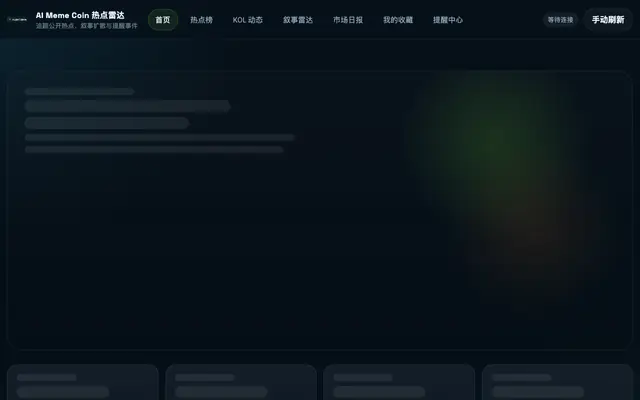 Screenshot of AI Meme Coin 热点雷达