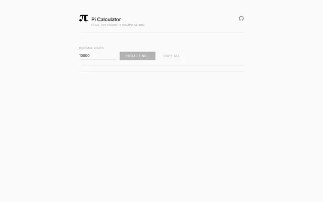 Screenshot of Pi Calculator