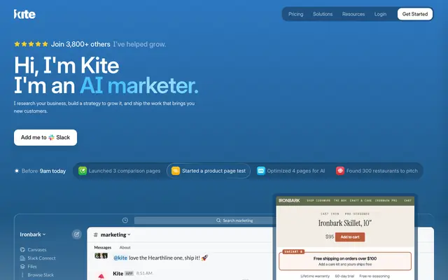 Screenshot of Kite — AI Website Builder | Launch Fast, No Coding