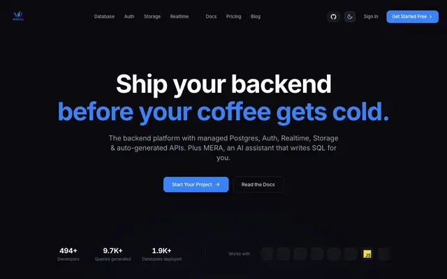 Screenshot of WoWSQL — The Backend Platform Built on Postgres