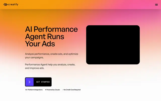 Screenshot of AI Media Buyer for Meta, Google & TikTok Ads | Creatify