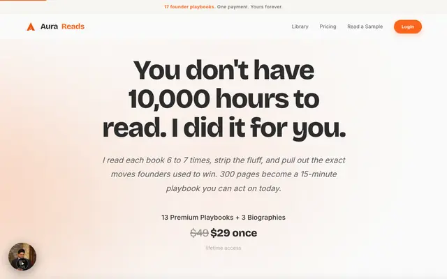 Screenshot of Aura Reads | The Execution Vault for Obsessed Builders