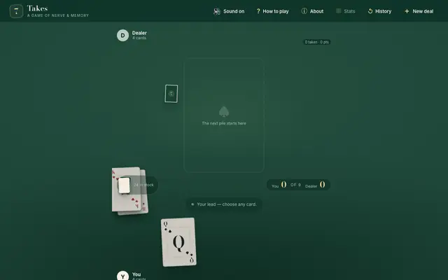 Screenshot of 7 Takes — A game of nerve & memory