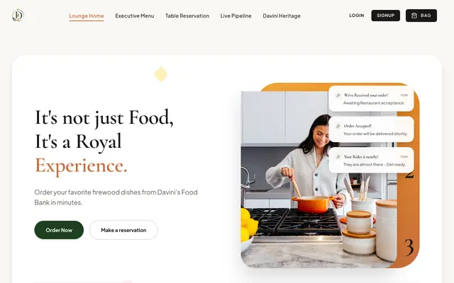 Screenshot of Davini's Food Bank | Authentic & Warm Culinary Experiences