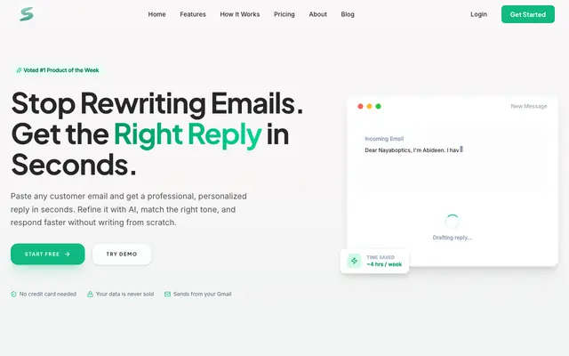 Screenshot of Sendox — AI Email Response Generator for Freelancers & Teams