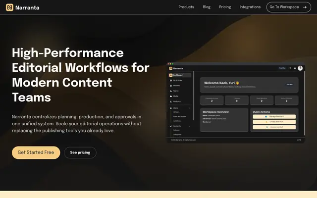 Screenshot of Narranta | Editorial Workflow & Content Approval Software for Teams