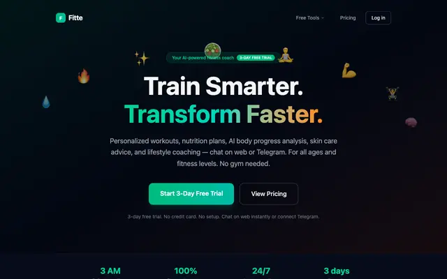 Screenshot of Fitte — AI Fitness Coach | Personalized Workout Plans & Nutrition