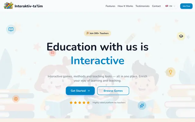 Screenshot of Interaktiv-ta'lim — qiziqarli darslar va o'quv o'yinlari | Interaktiv-ta'lim