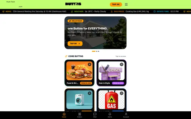 Screenshot of Buttns: Egan | Tap in!
