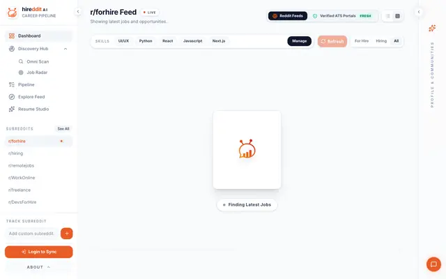 Screenshot of Hireddit AI