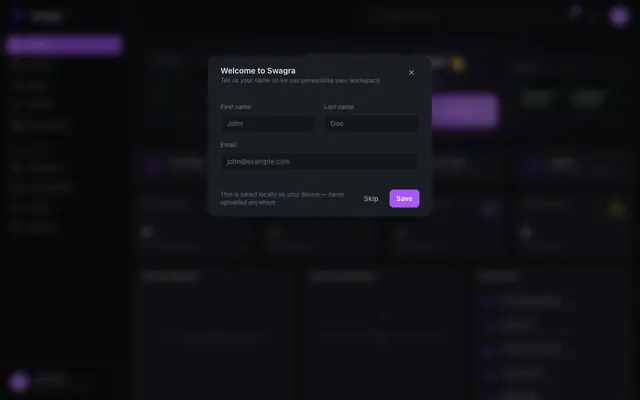 Screenshot of Swagra — Modern OpenAPI Workspace & API Client