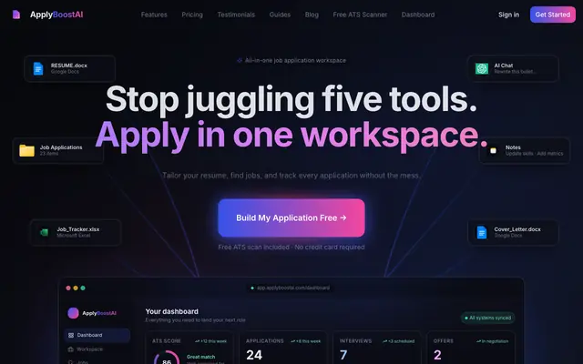 Screenshot of ApplyBoostAI – Land More Interviews