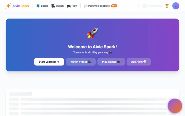 Screenshot of Aivie - AI Learning Platform for Kids
