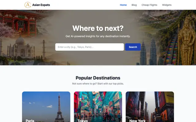 Screenshot of Asian Expats