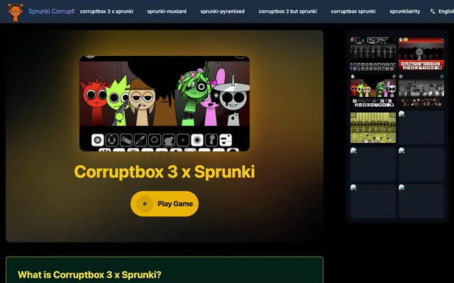 Screenshot of Play Sprunki Corruptbox 3 x Game Online Free | Sprunki Corruptbox 3 x