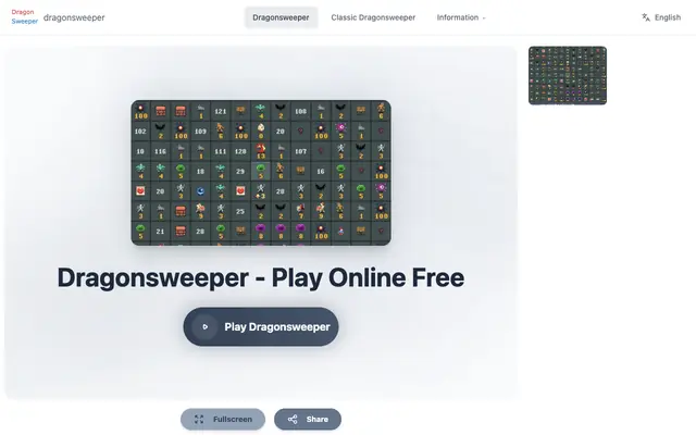Screenshot of Dragonsweeper - Play Online Free