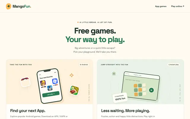 Screenshot of HTML5 Game Center