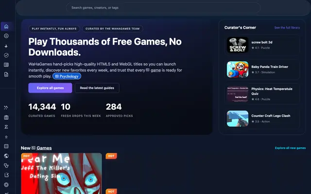 Screenshot of WaHaGames - Play Instantly, Fun Always