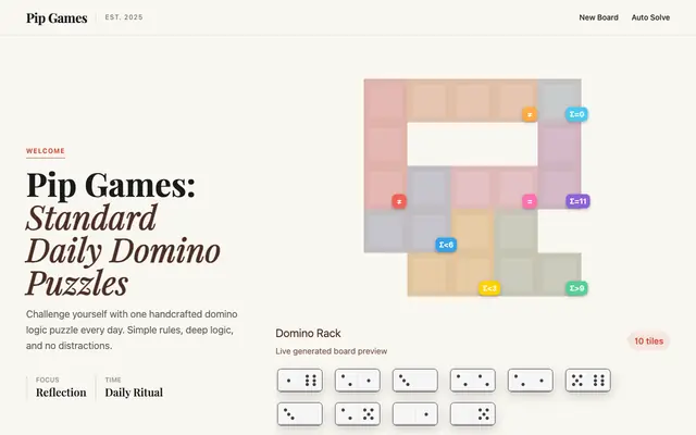 Screenshot of Pips Game Unlimited | Domino Logic Puzzle You Can Play Online