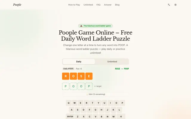 Screenshot of Poople – Play Poople Game Online Free Word Game