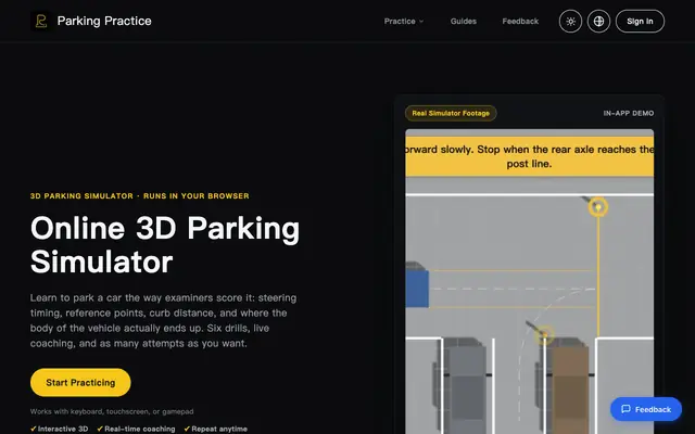 Screenshot of Parking Practice - Free Online 3D Parking Simulator