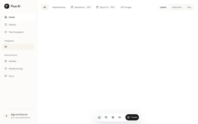 Screenshot of Flux AI - Create from high-signal AI image prompts