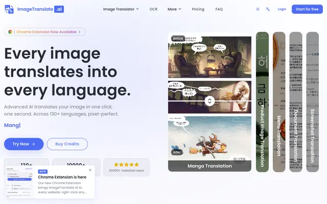 Screenshot of Precise and Instant AI Image Translator - ImageTranslate.AI