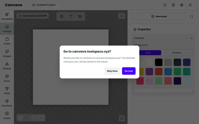 Screenshot of Canvave - Simple Graphic Design. Create smooth motion in seconds.