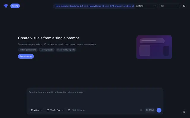 Screenshot of Generate | Indream