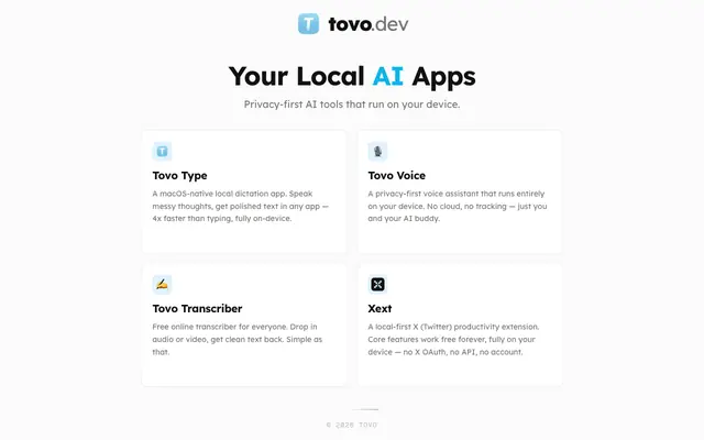 Screenshot of Tovo — Your Local AI Apps