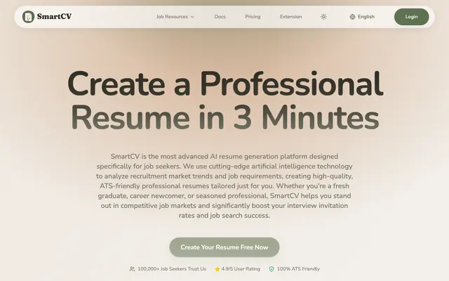 Screenshot of AI Resume Builder-Professional Templates-SmartCV | SmartCV