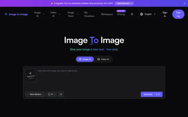 Screenshot of Image to Image AI: Free AI Image Generator from Image