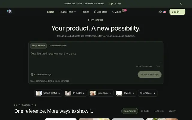 Screenshot of All-in-One AI Image Editor | Edit Photos Instantly with Pixfy AI