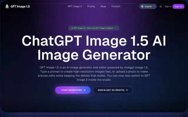 Screenshot of GPT Image 1.5 — AI Image Generator & Editor (gpt-image-1.5)