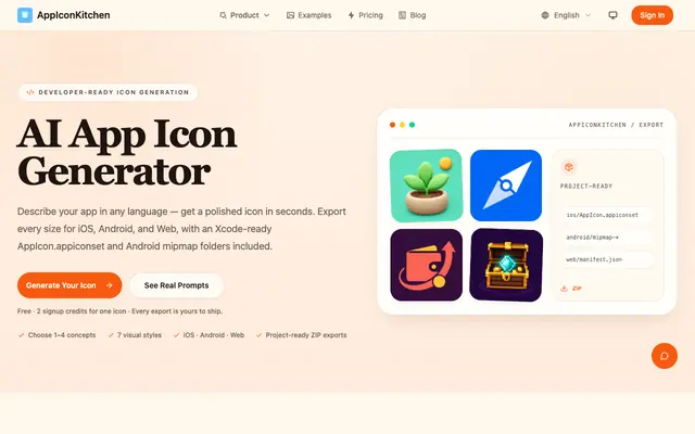 Screenshot of Generate app icons for Xcode, Android adaptive icons, and PWA assets | AppIconKi