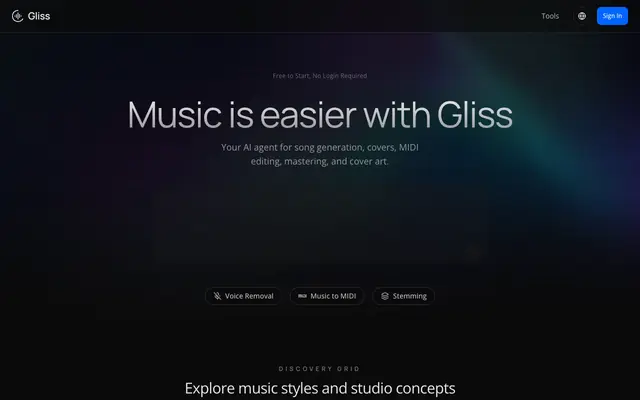 Screenshot of Gliss - Your AI Audio Agent