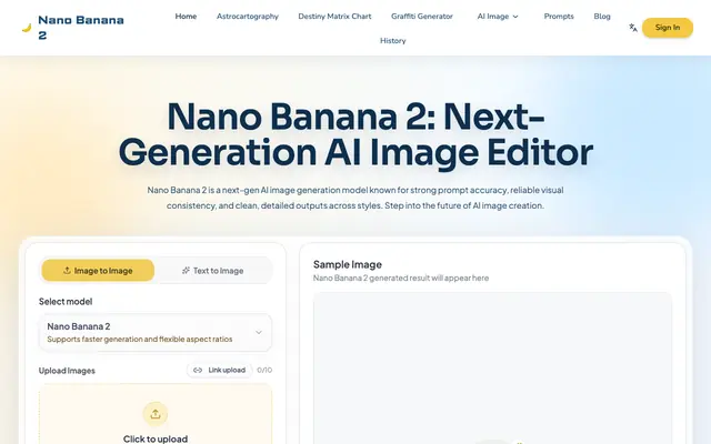 Screenshot of Nano Banana 2 free try Next-Generation AI Image Editor & Photo Editor