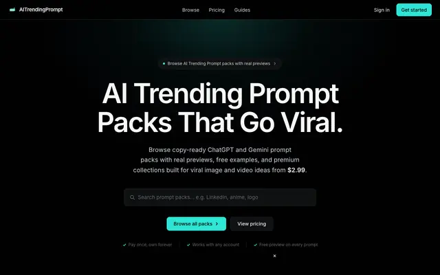 Screenshot of AI Trending Prompt | AITrendingPrompt